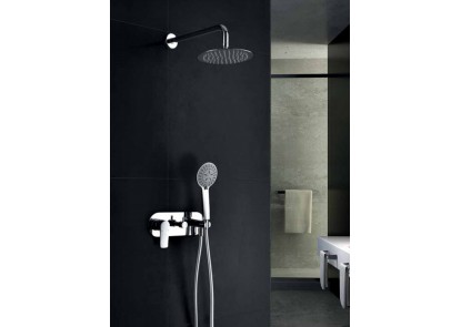 Comprar Conjunto de ducha /bañera empotrada pared negro mate de 3 vías  online