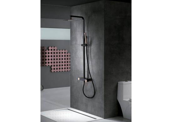 Columna Ducha Negro para Baño Conjunto de Ducha Completo