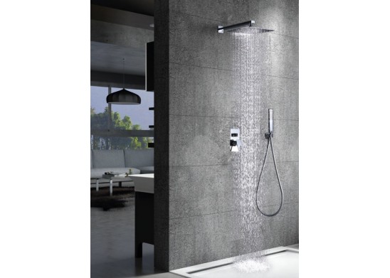 Conjunto baño empotrado completo serie SAUCE cromo-ambiente