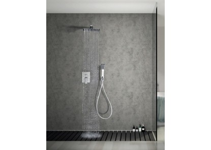 Comprar Conjunto de ducha /bañera empotrada pared negro mate de 3 vías  online