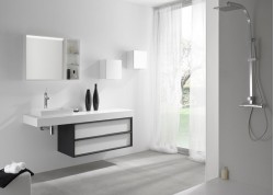 Mueble de lavabo serie SUN, con encimera SUN y lavabo LIS