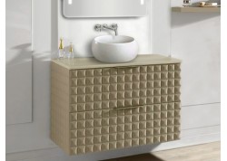 Mueble ZETA acolchado con dos cajones y lavabo sobre encimera BOLA