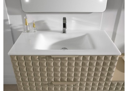 Mueble ZETA acolchado con dos cajones y lavabo