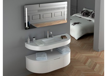 Mueble de lavabo FLAT D DOS con lavabo integral