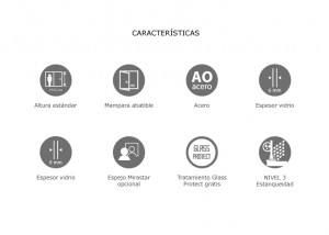 Características mampara abatible PURUS