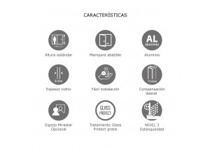 Características mampara abatible MAYA