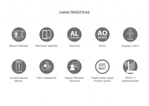 Características mampara abatible RABAK