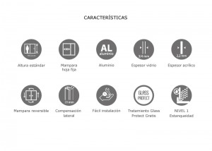 Características mampara fija TOBAGO/CARIBE