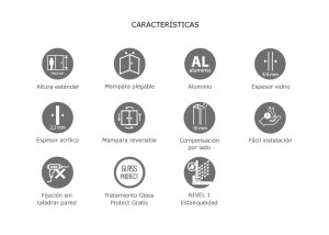 Características mampara plegable YAGUAS