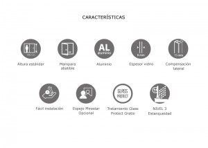 Características mampara abatible MEDELLIN