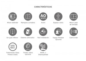 Características mampara corredera MOSELA