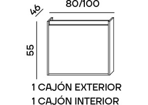 Medidas mueble de lavabo GOYA