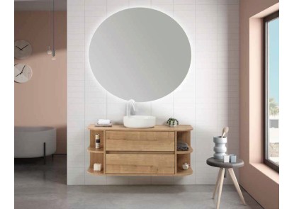 Mueble SALEMA 120 roble con lavabo sobre encimera