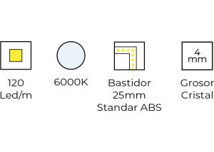 Opciones estandar espejo rectangular ASTRO