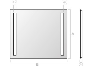 Medidas espejo rectangular ROMA