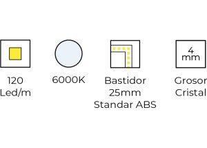 Opciones estandar espejo rectangular HYDRO