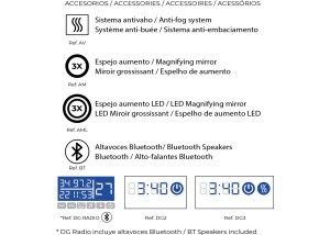 Accesorios para espejo rectangular HYDRO