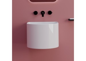 Lavabo suspendido de cerámica blanco 40x40x38 URIEL