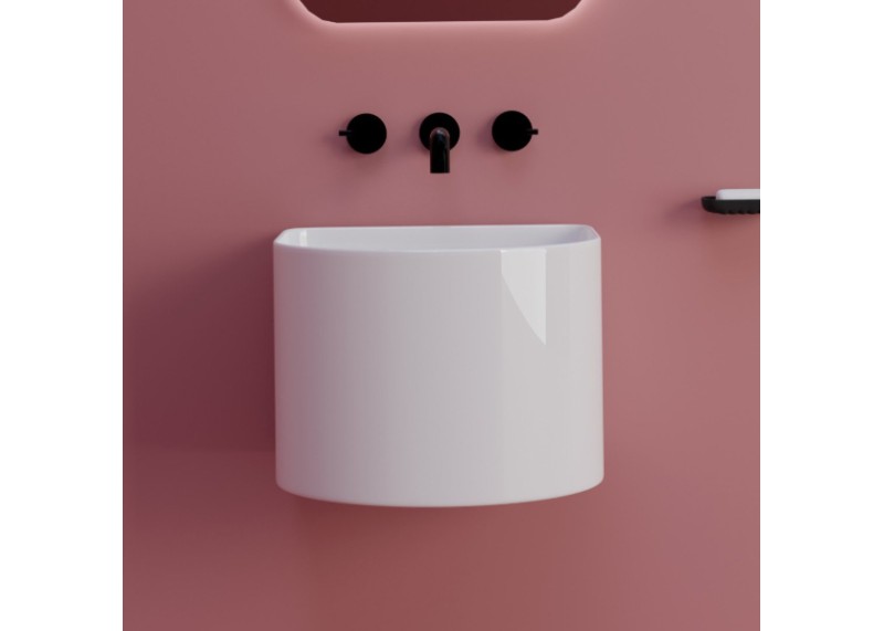 Lavabo suspendido de cerámica blanco 40x40x38 URIEL