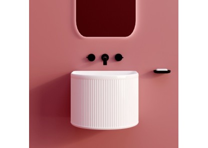 Lavabo suspendido de cerámica blanco 40x40x38 NURU