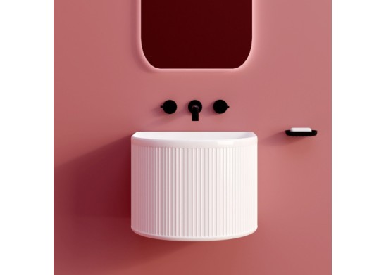 Lavabo suspendido de cerámica blanco 40x40x38 NURU