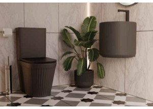 Conjunto lavabo suspendido + lavabo BECA negro mate