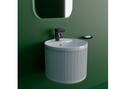 Lavabo suspendido cerámica redondo blanco 42x42x38 BECA