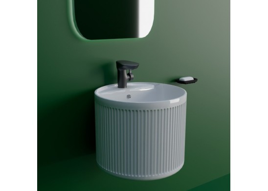 Lavabo suspendido cerámica redondo blanco 42x42x38 BECA