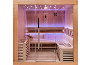 Sauna tradicional ST-4010 con fachada acristalada