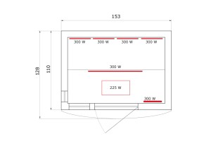Sauna Infrarrojos SI-3030, dimensiones