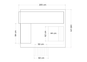 Sauna exterior SE-3000, dimensiones