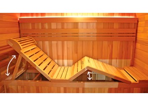 Sauna exterior SE-6000, detalle de banco reclinable