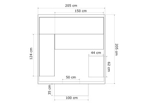 Sauna exterior SE-6000, dimensiones