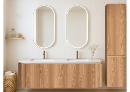 Conjunto de mueble de baño BALI 100 cm 120 cm 150 cm con lavabo moderno alistonado