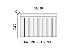 Medidas mueble de lavabo 1 seno BALI