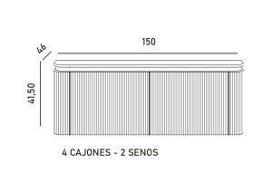 Medidas mueble de lavabo 2 senos BALI