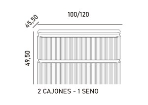 Medidas mueble de lavabo 1 seno FUJI
