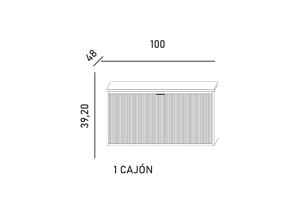 Medidas mueble RIVIERA con 1 seno