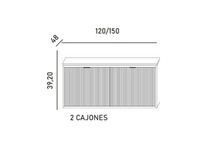 Medidas mueble RIVIERA con 2 senos
