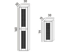 Medidas columna y mueble auxiliar CALIMA