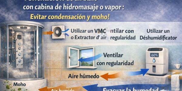 Ventilación de un baño con cabina hidromasaje o de vapor